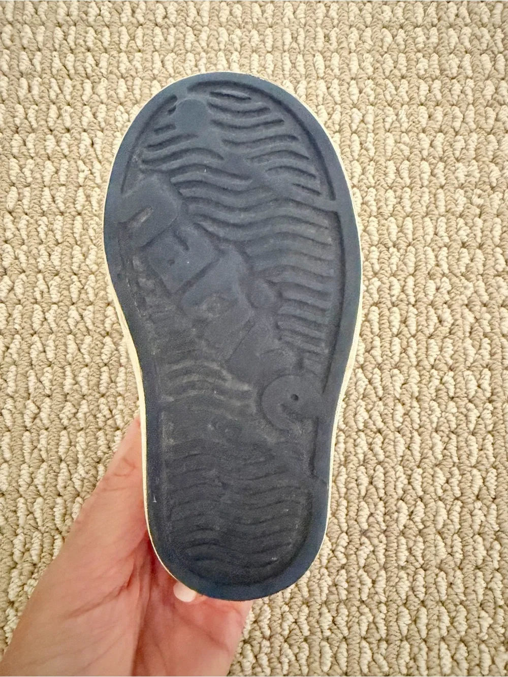 Native kids Slip-On Shoe in Navy with White Toe Cap - ONLY ONE LEFT SHOE